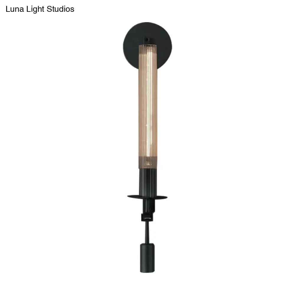 Minimalist Metal Tube Bathroom Wall Mount Light | 1/2-Head Brass/Black/Chrome Sconce Fixture