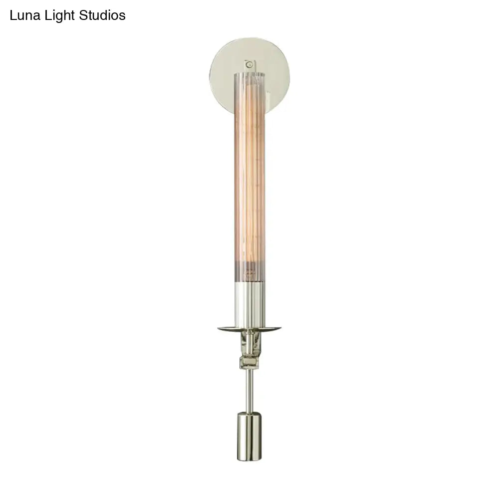 Minimalist Metal Tube Bathroom Wall Mount Light | 1/2-Head Brass/Black/Chrome Sconce Fixture