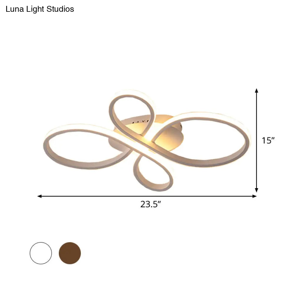 Minimalist White/Coffee Led Ceiling Light With Acrylic Frame And Adjustable Warm/White/Natural