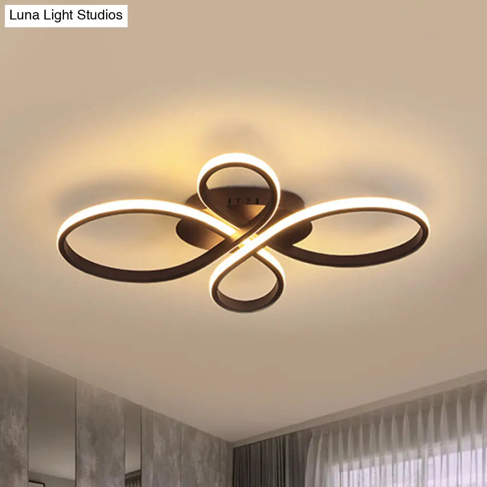 Minimalist White/Coffee Led Ceiling Light With Acrylic Frame And Adjustable Warm/White/Natural
