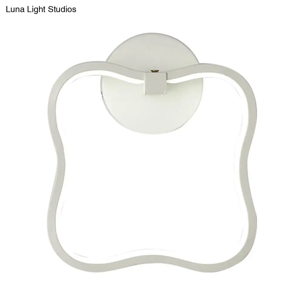 Minimalist White Curved Square Led Acrylic Wall Sconce - Warm Lighting