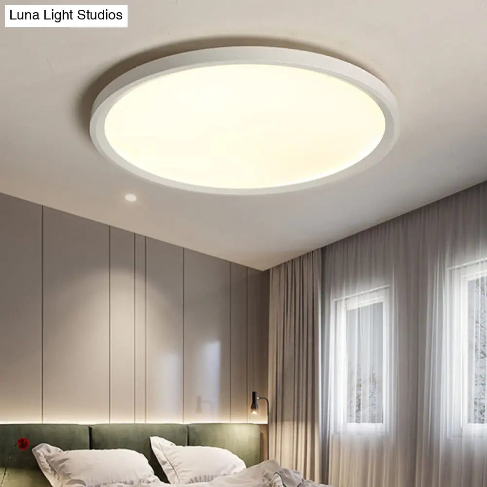 Minimalist White Disc Flush Light - Super Thin Acrylic Led Ceiling Lamp 16/19.5/23.5 Dia Warm/White