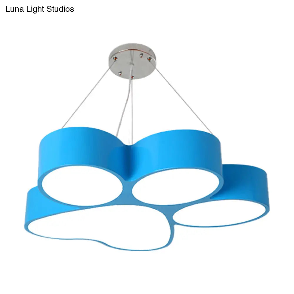 Minimalistic Led Acrylic Hanging Ceiling Light For Playing Room - Yellow/Blue/Green