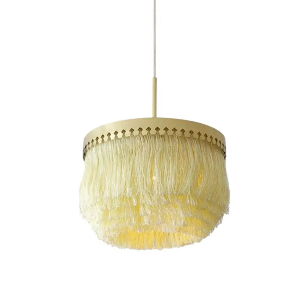 Minimalistic Round Fringe Pendant Light Fixture In Gold
Or
Gold Suspension - Simple & Elegant Gold
