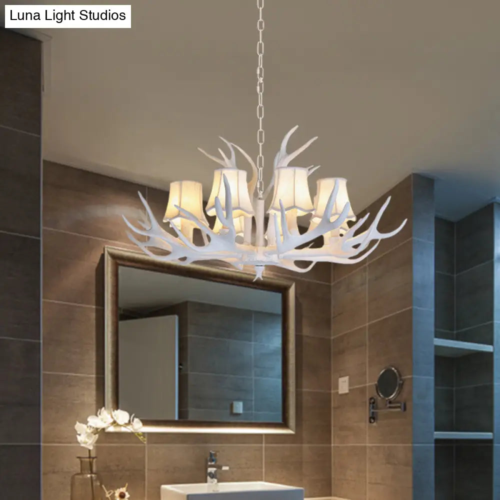 Modern 3/4/5-Light Cone Resin Chandelier Ceiling Lamp - White | Living Room Fixture