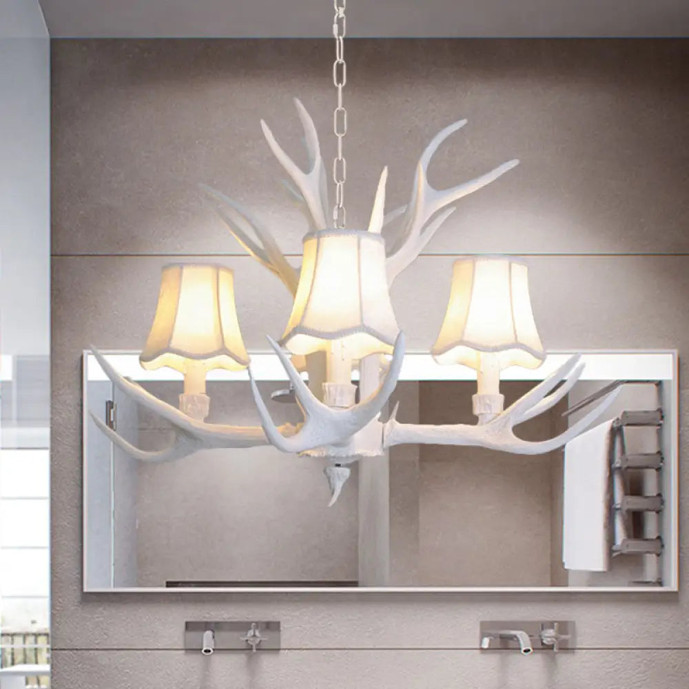 Modern 3/4/5-Light Cone Resin Chandelier Ceiling Lamp - White | Living Room Fixture 4 /