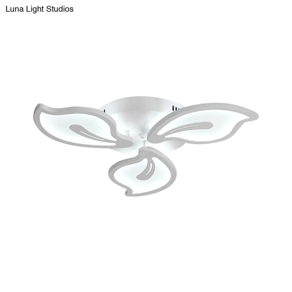 Modern Acrylic Bauhinia Flush Ceiling Light With Led 3/5/9-Light Fixture In Warm/White/Natural