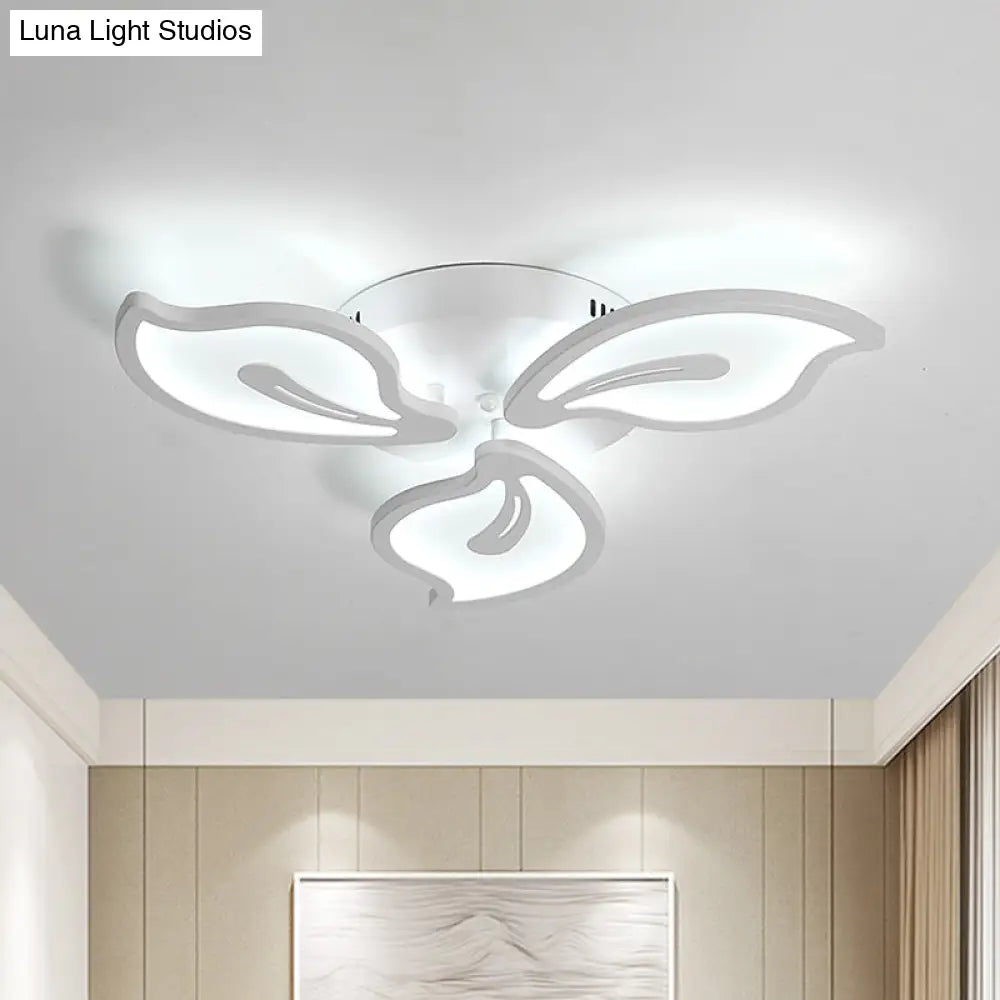 Modern Acrylic Bauhinia Flush Ceiling Light With Led 3/5/9-Light Fixture In Warm/White/Natural
