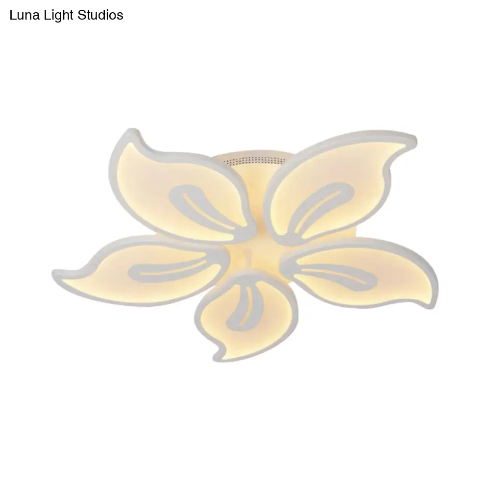 Modern Acrylic Bauhinia Flush Ceiling Light With Led 3/5/9-Light Fixture In Warm/White/Natural