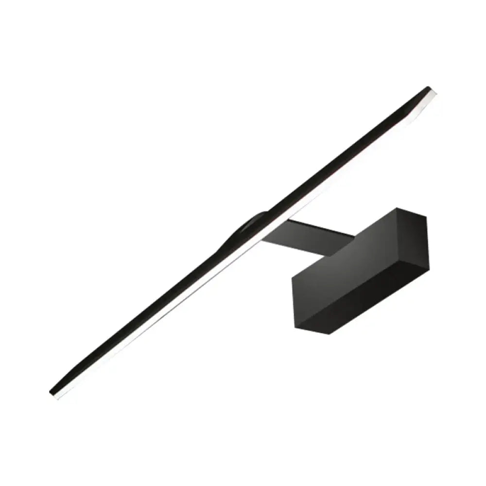 Modern Acrylic Black Led Vanity Wall Sconce - Rectangle Panel Lamp In Warm/White Light