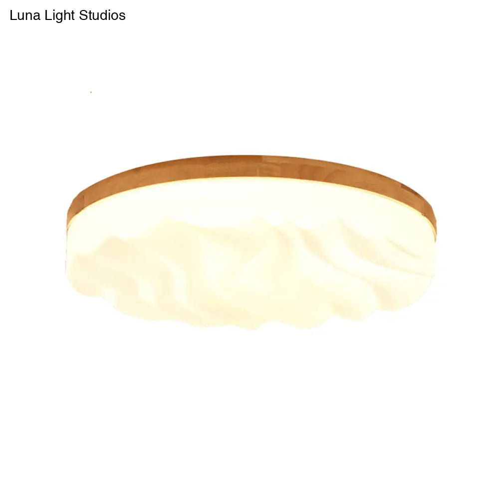 Modern Acrylic Ceiling Flush Mount Light In White For Foyer Hallway - Cake Shape Fixture
