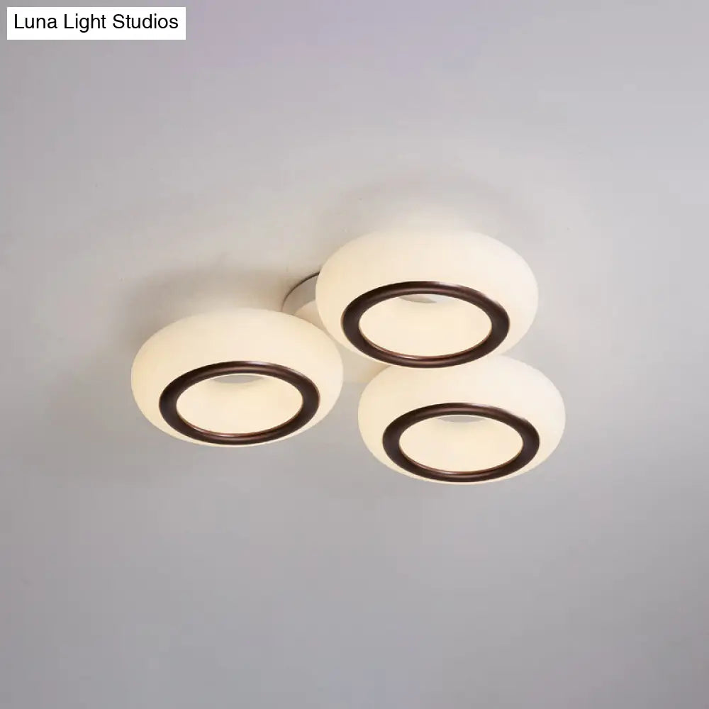 Modern Acrylic Doughnut Ceiling Flush Light With White Led - 3/6 - Head Mount Fixture