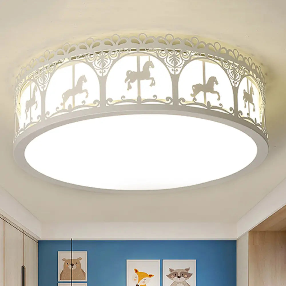 Modern Acrylic Flush Mount Ceiling Light: Perfect For Kid’s Bedroom White / 16.5’