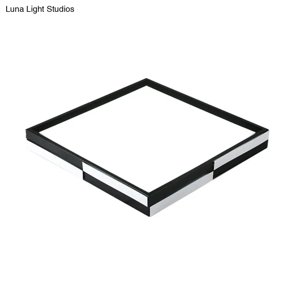Modern Acrylic Led Black Flush Mount Light Warm/White 16’/19.5’/37.5’ Wide