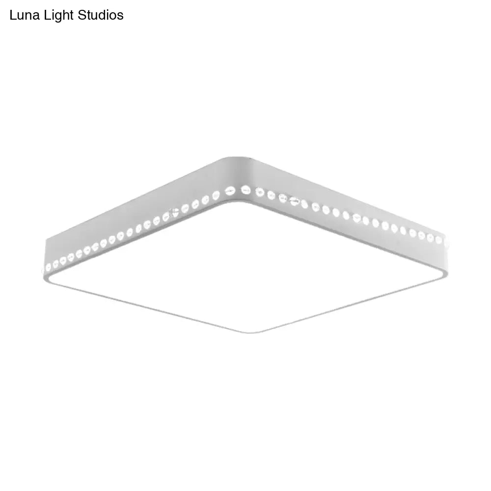 Modern Acrylic Led Ceiling Lamp With Crystal Accents - Available In Black White And Gold Finish