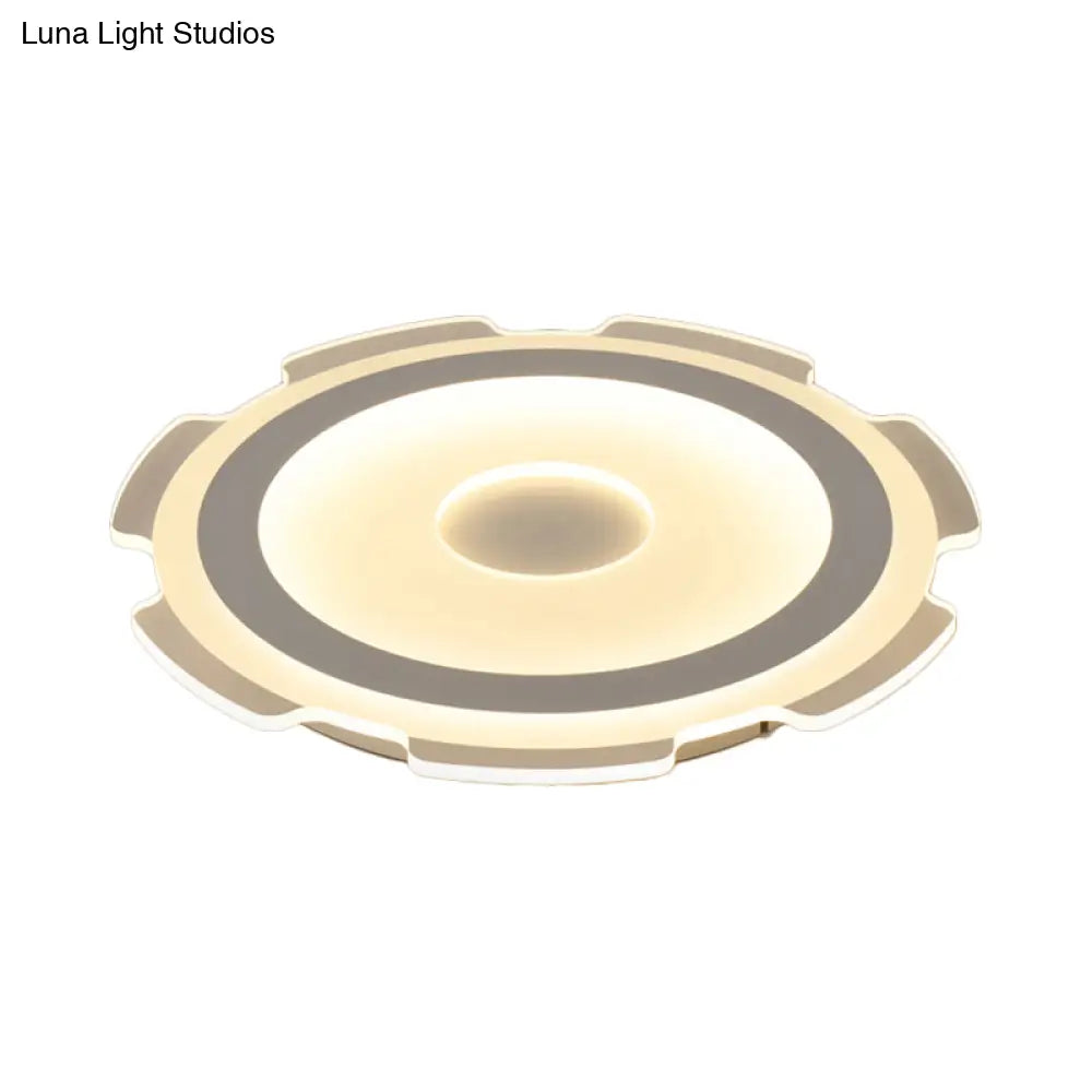 Modern Acrylic Led Flush Mount Light - 16.5’/20.5’/24.5’ Wide Warm/White Perfect For Living Rooms