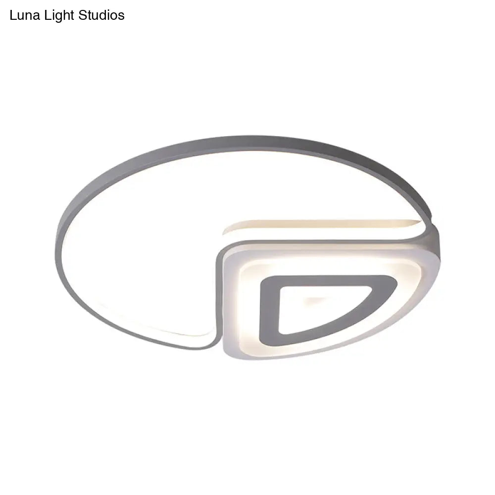 Modern Acrylic Led Flushmount Light In Warm/White 18’/21.5’ Wide