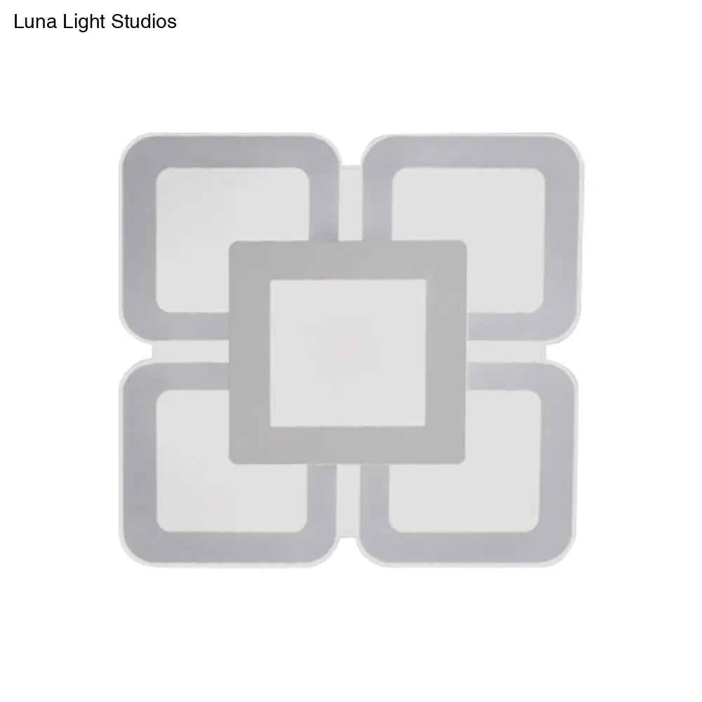 Modern Acrylic Led Flushmount Light In White - Available Various Sizes