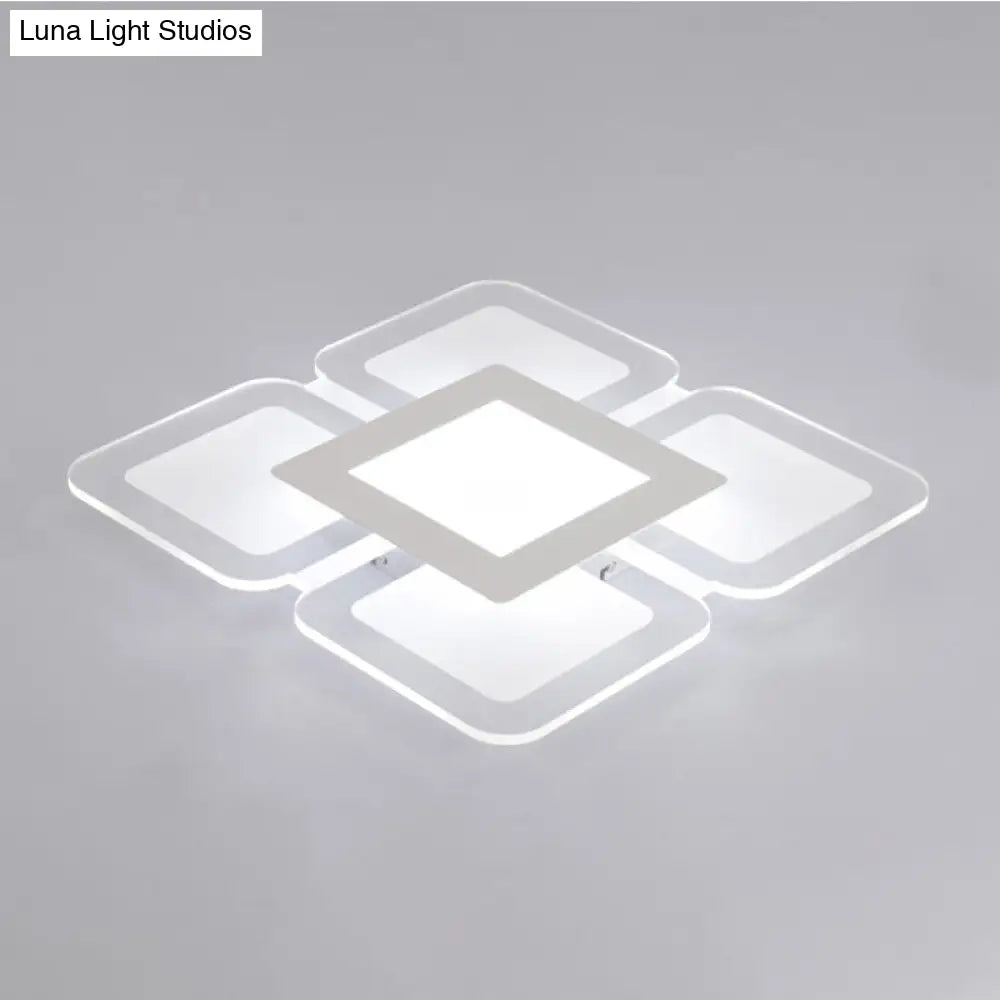 Modern Acrylic Led Flushmount Light In White - Available Various Sizes