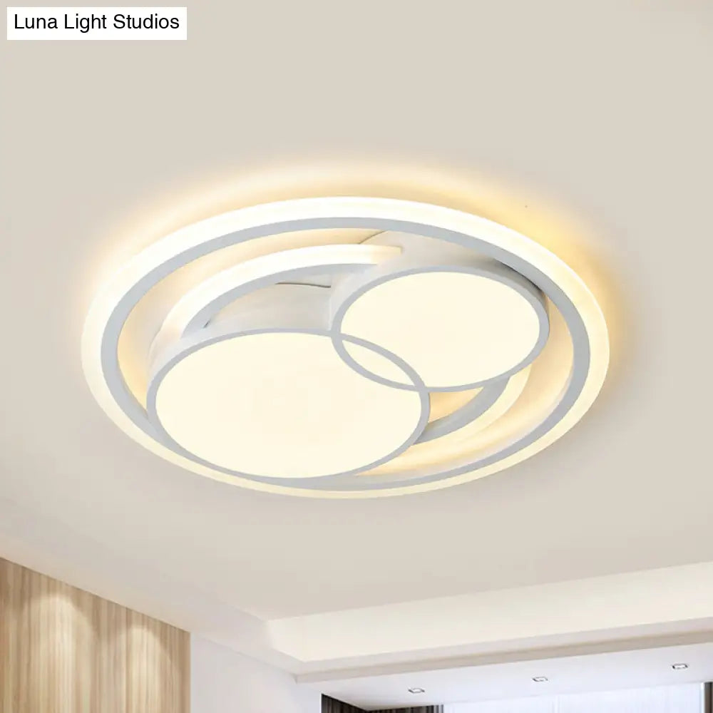 Modern Acrylic Led Snowman Ceiling Light In White For Study Room