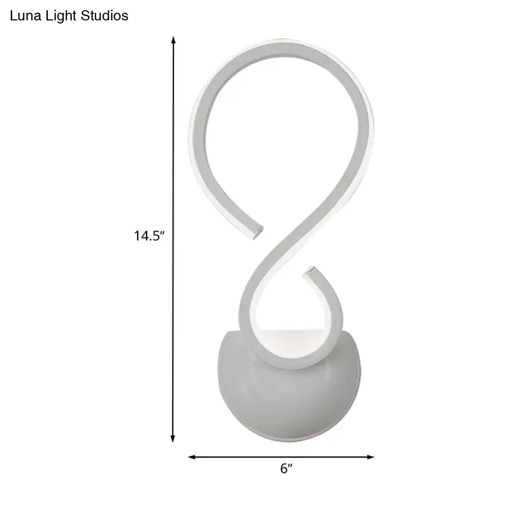 Modern Acrylic Led Wall Sconce - Twist Design White Finish Ideal For Living Room Lighting