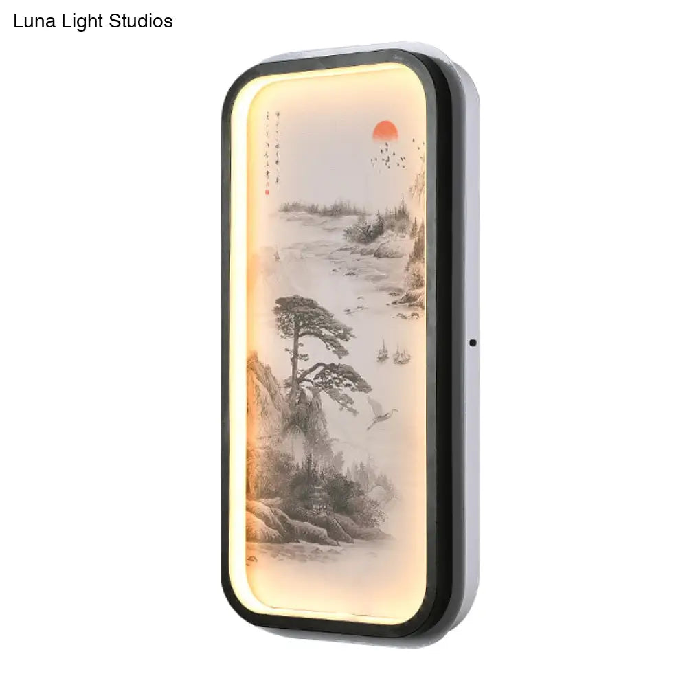 Modern Acrylic Pine Tree Led Wall Light In Black For Guest Room Décor