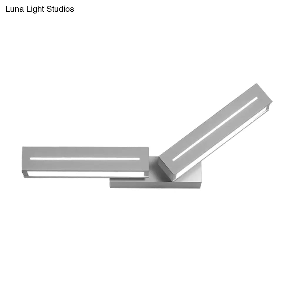 Modern Acrylic Rectangle Wall Mounted Light For Bedroom - Black/White Sconce