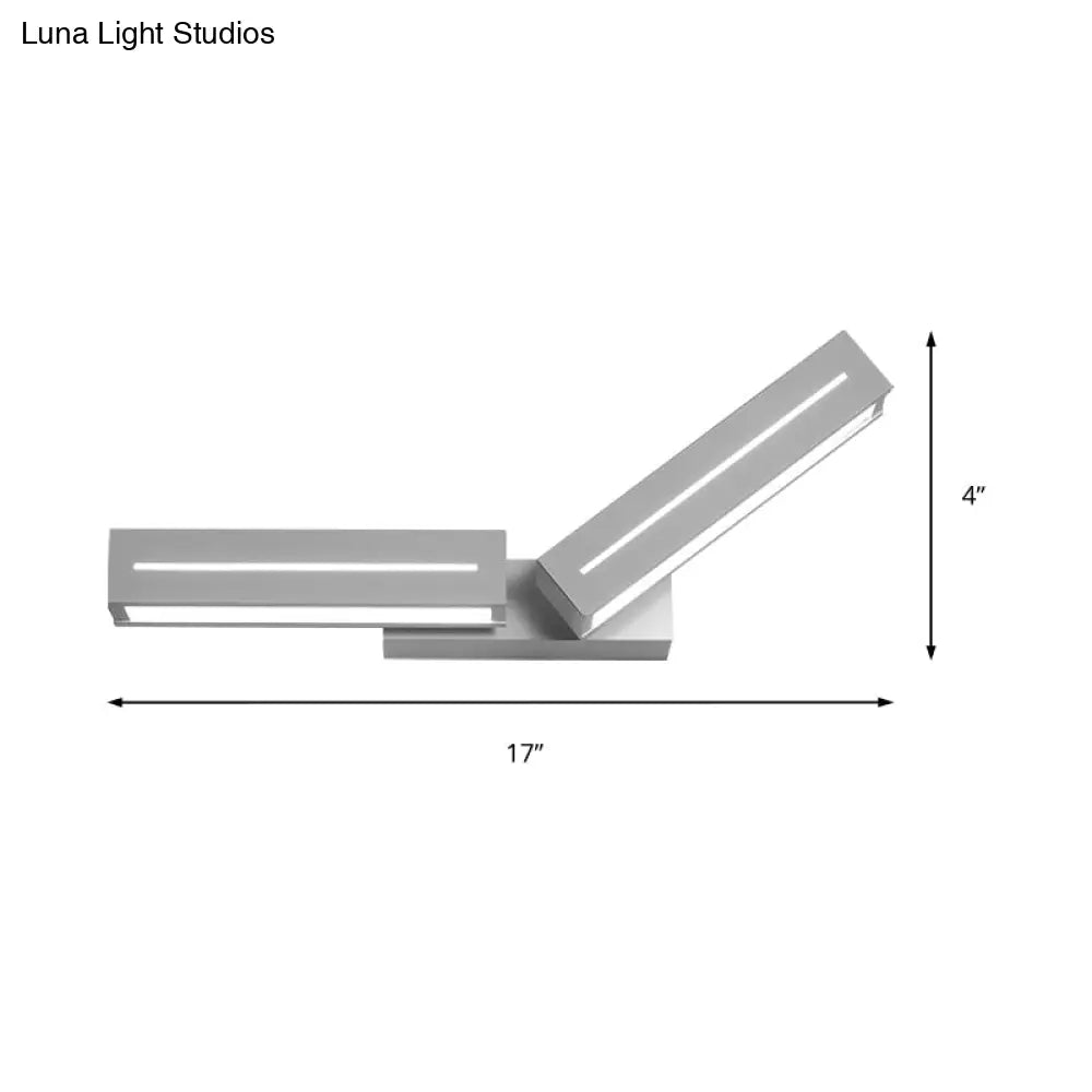 Modern Acrylic Rectangle Wall Mounted Light For Bedroom - Black/White Sconce