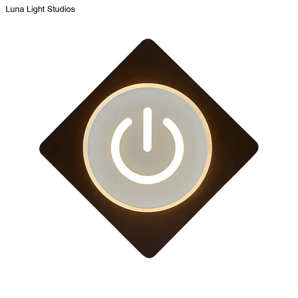 Modern Acrylic Square Led Wall Light: Study Room Sconce In White