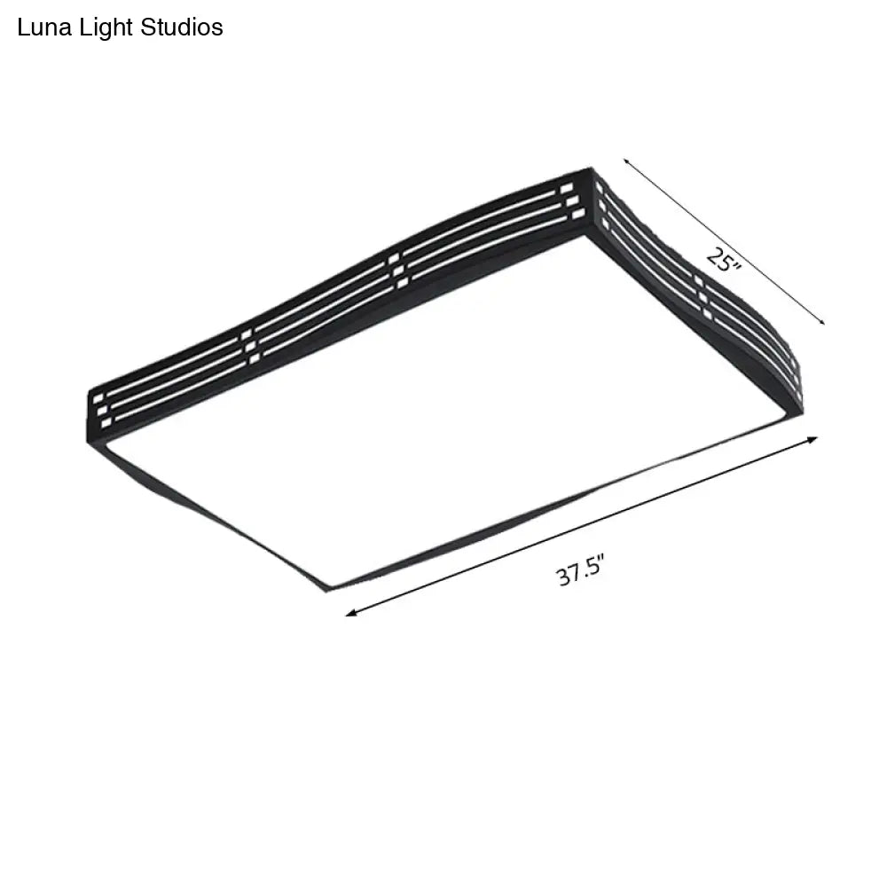Modern Black High-Penetration Led Flushmount Light In White For Living Room Ceiling