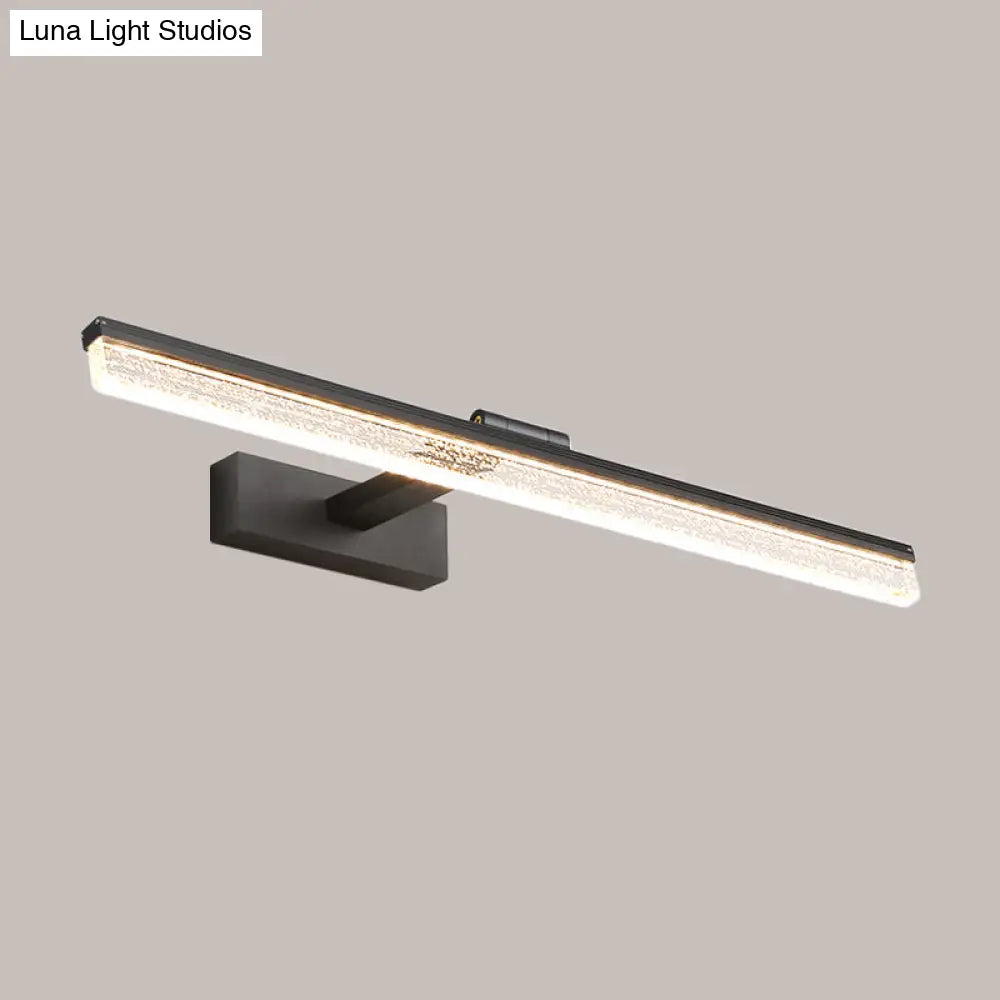 Modern Black Led Wall Light With Acrylic Shade - Streamlined Vanity Lighting In Warm/White