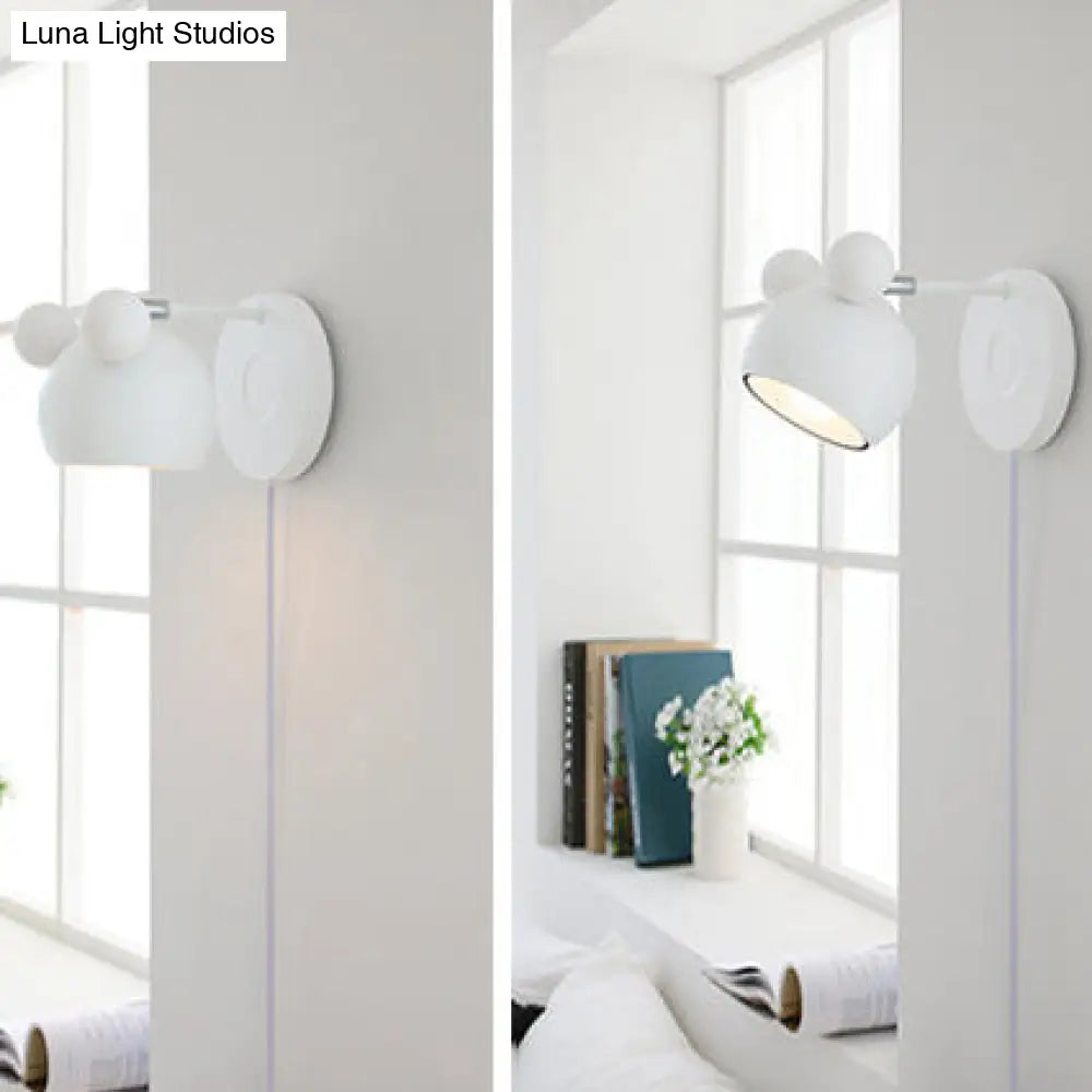 Modern Circle Wall Mounted Lamp - Metal 1 Light Sconce Bedroom Lighting