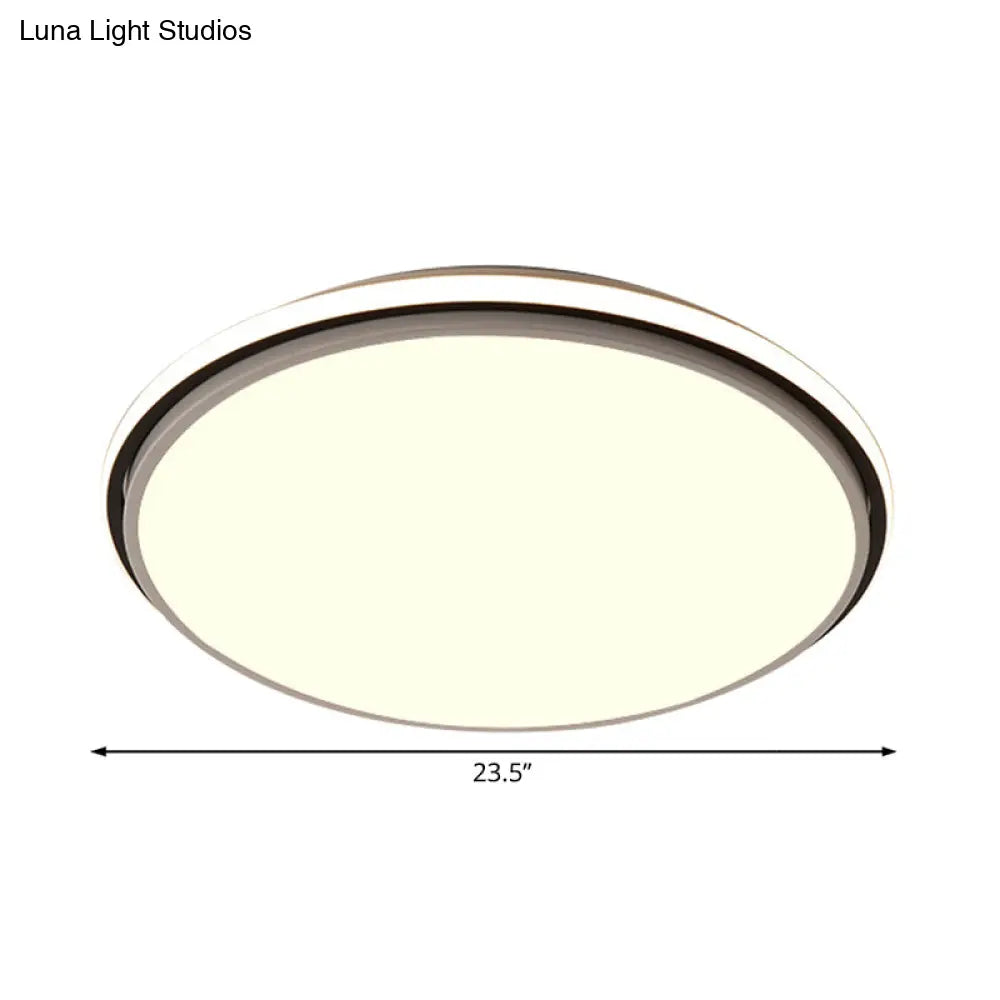Modern Circular Flush Mount Led Fixture White/Warm Light Acrylic Design - 12’/16’/19.5’ Wide