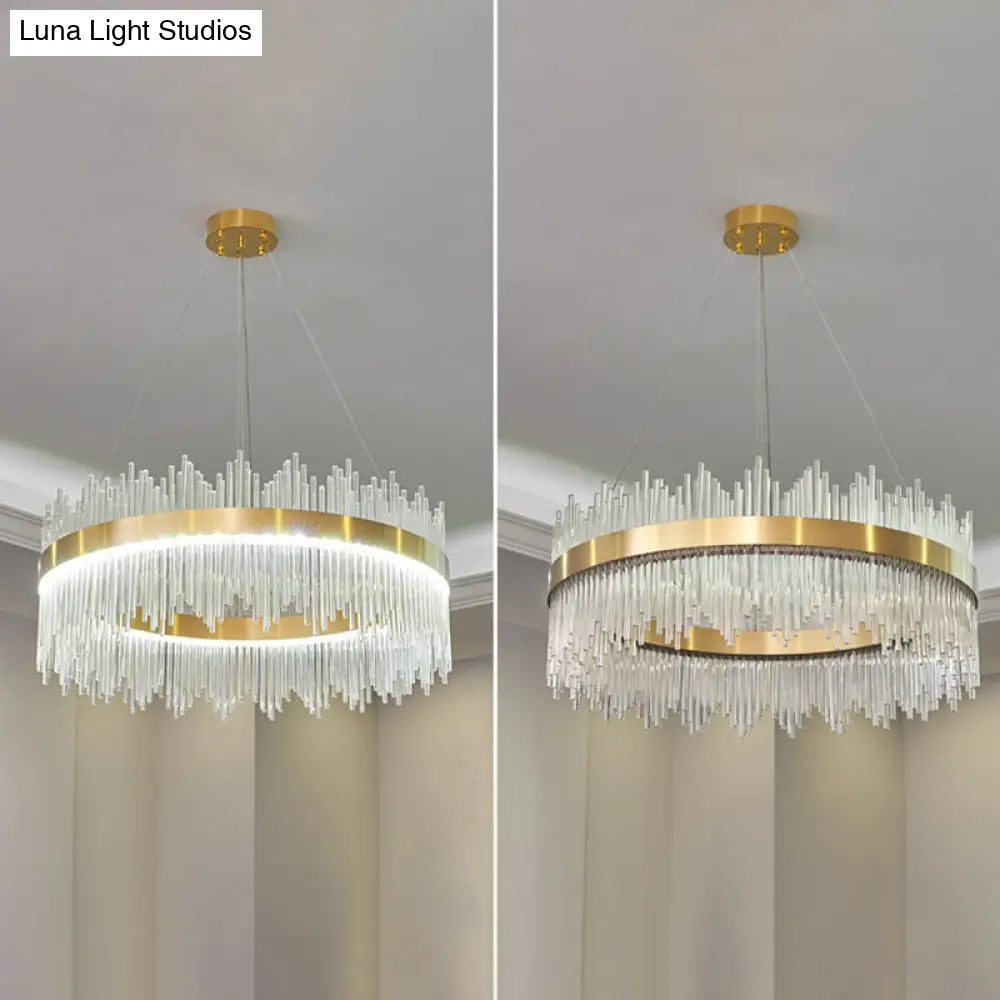 Modern Clear Crystal Pendant Led Suspension Lamp For Dining Table