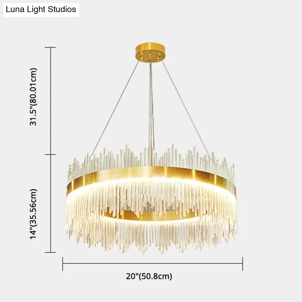 Modern Clear Crystal Pendant Led Suspension Lamp For Dining Table
