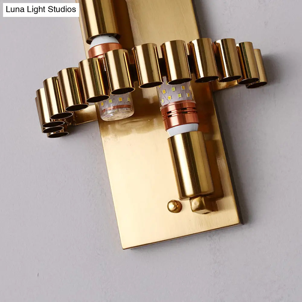 Modern Clear Crystal Wall Sconce - Stylish 2 Light Gold Finish For Living Room
