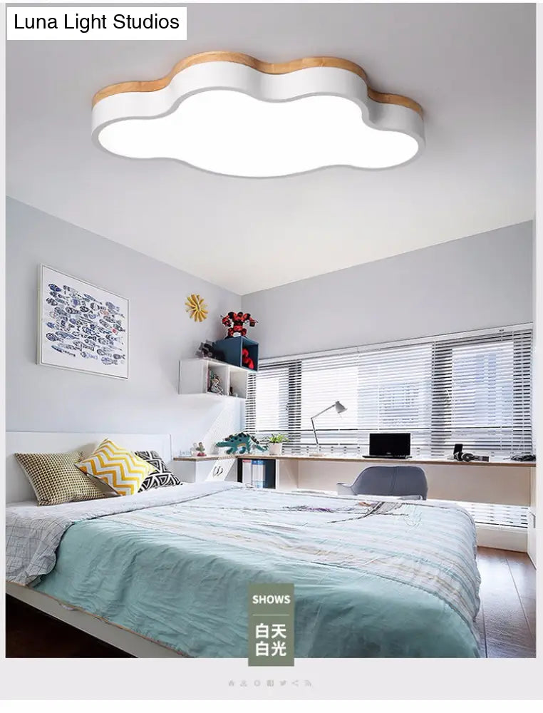 Modern Cloud Flush Mount Acrylic Ceiling Light For Bedroom
