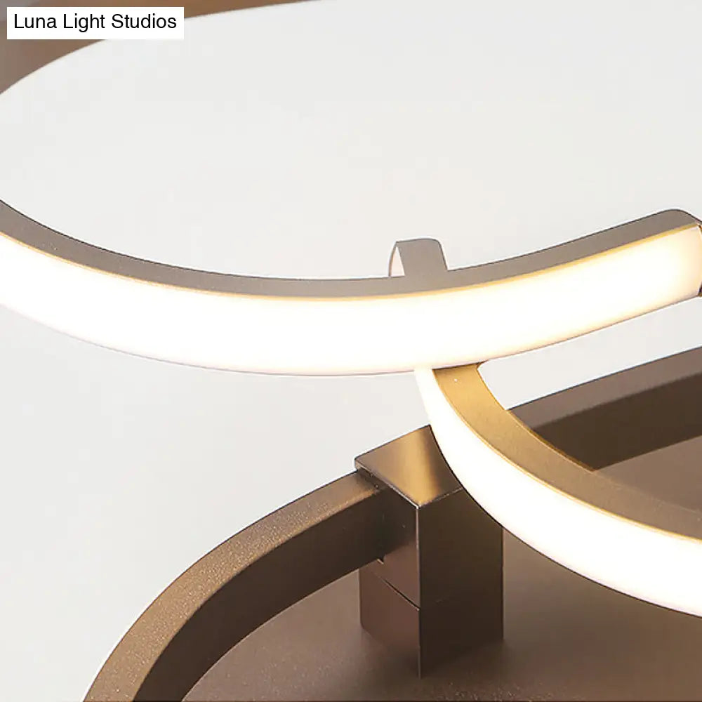 Modern Coffee Heart Frame Led Iron Flush Light Fixture With Stepless Dimming – 21.5’/25.5’