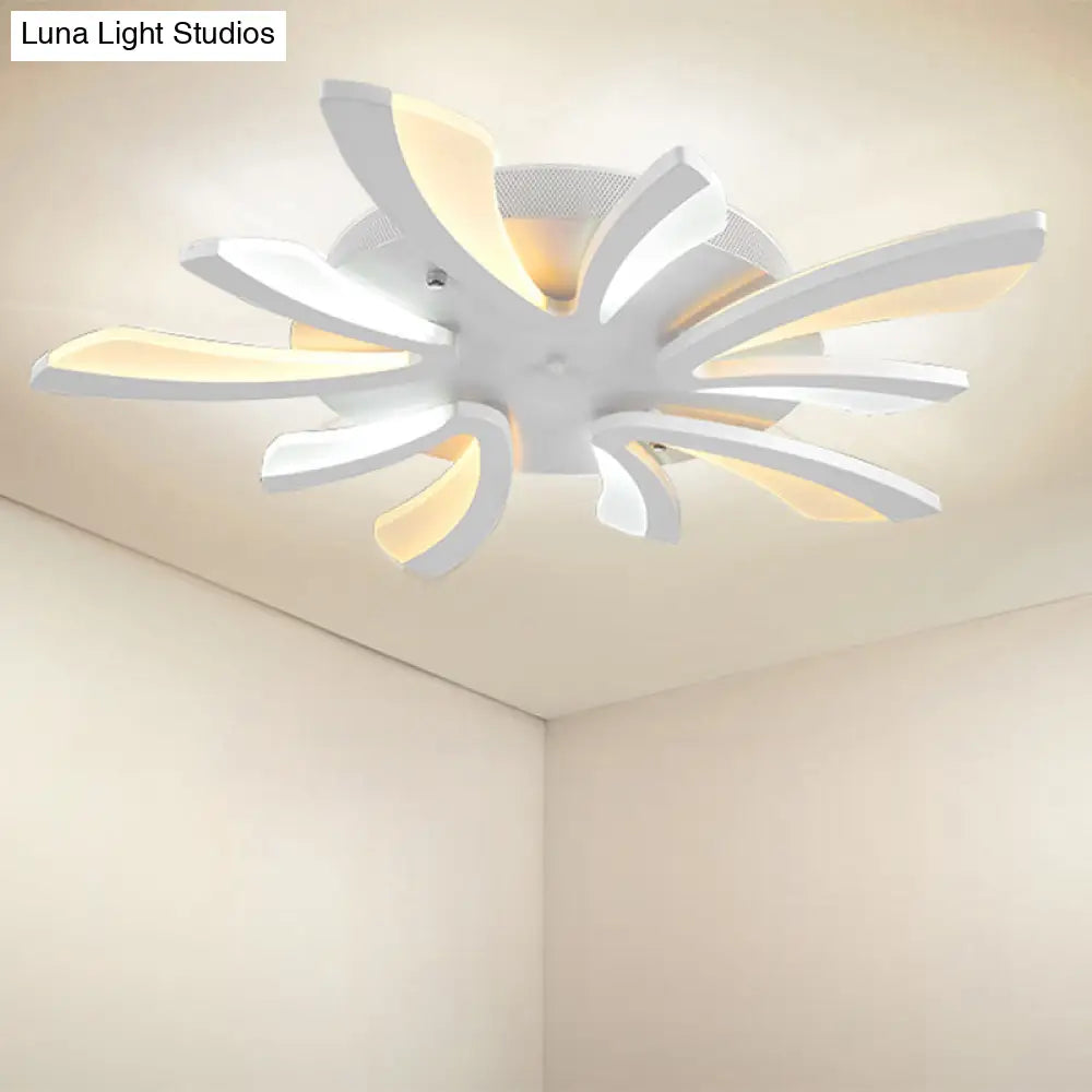 Modern Dandelion Flush Mount Light - Acrylic Ceiling Fixture With 3/5/9 Lights For Living Room In