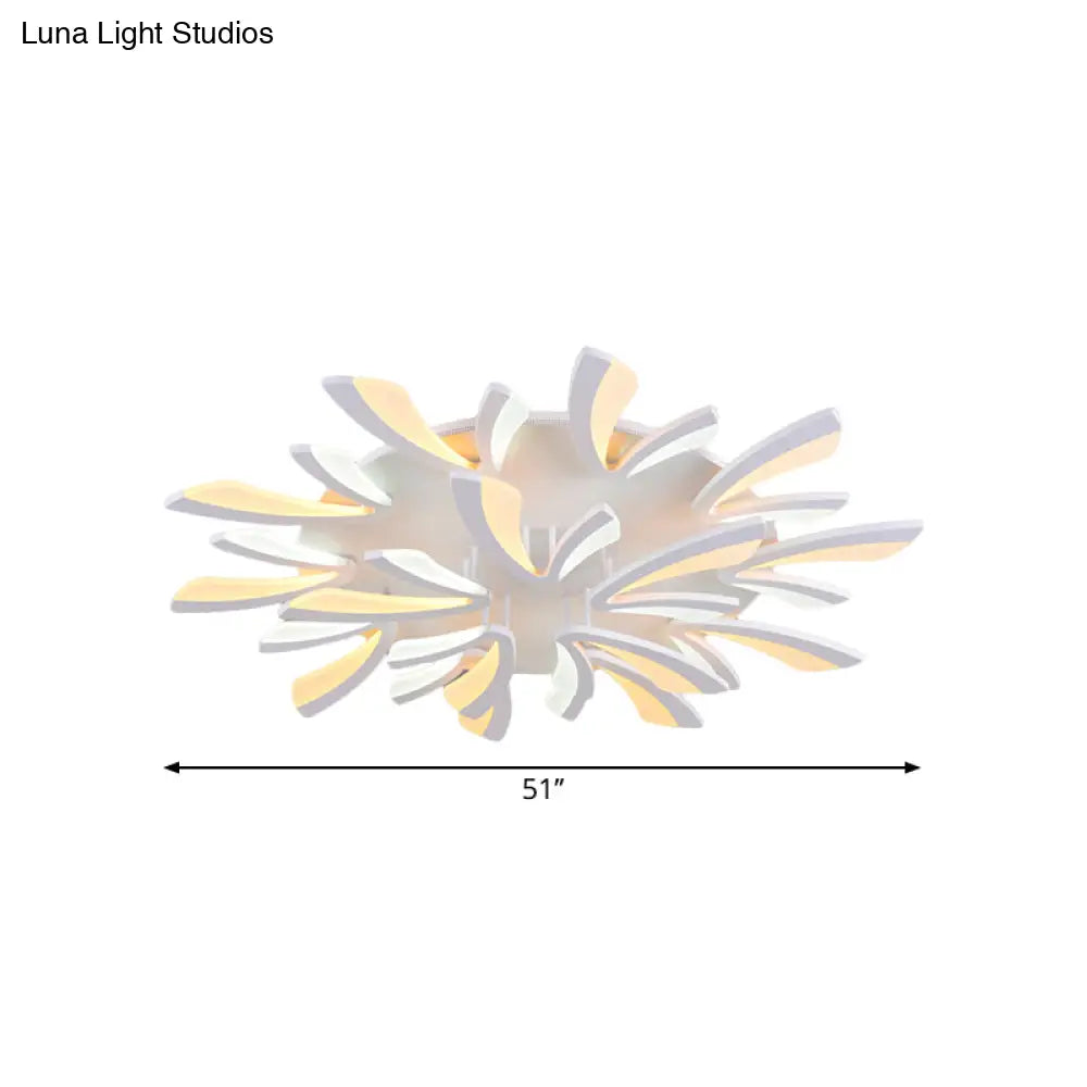 Modern Dandelion Flush Mount Light - Acrylic Ceiling Fixture With 3/5/9 Lights For Living Room In