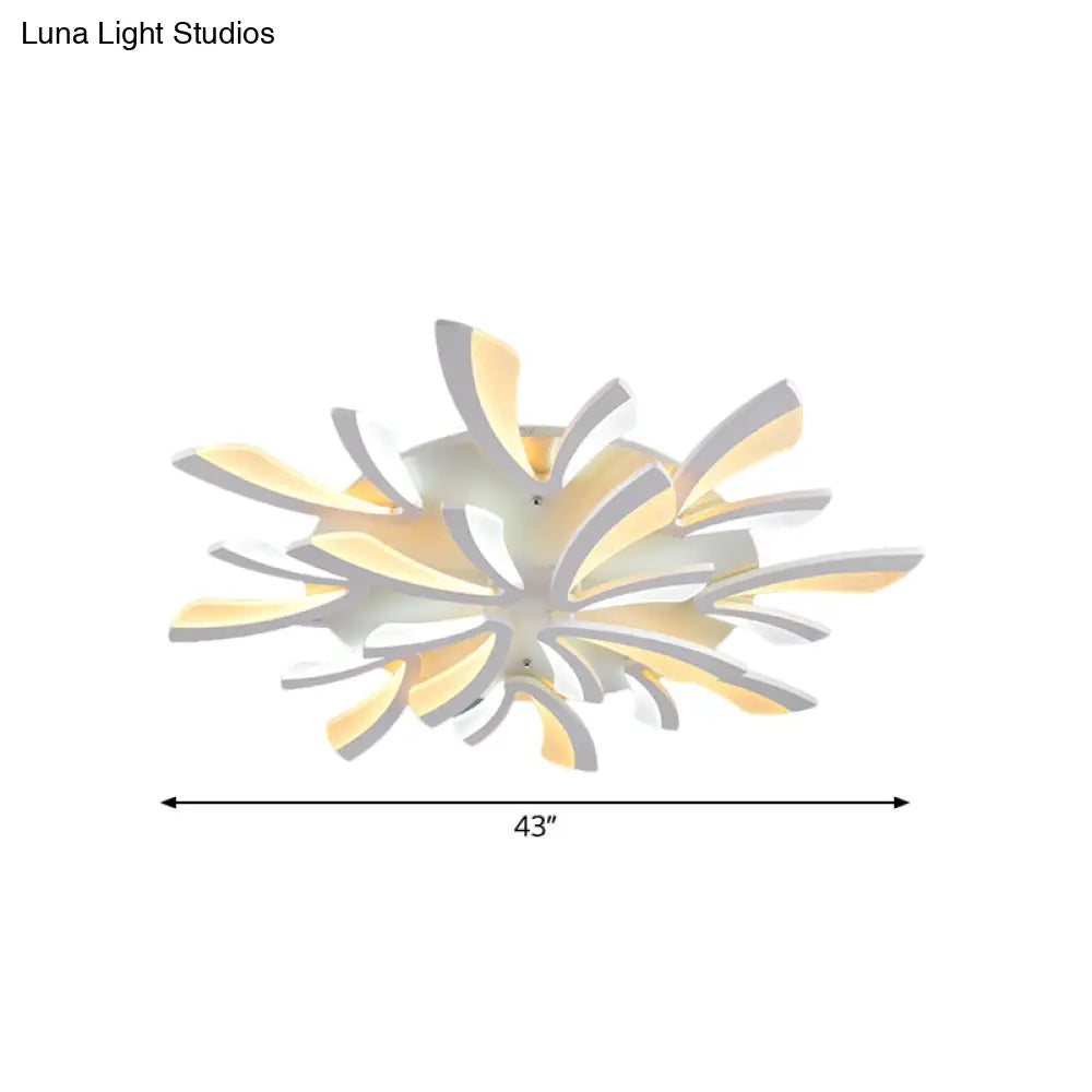 Modern Dandelion Flush Mount Light - Acrylic Ceiling Fixture With 3/5/9 Lights For Living Room In