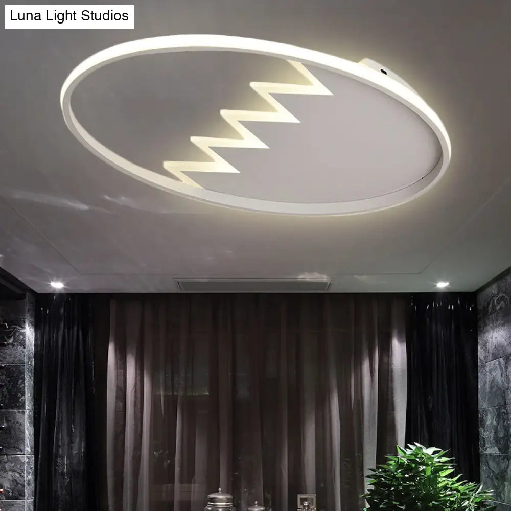 Modern Eggshell Ceiling Mount Light: Stylish Metal Lamp For Child Bedroom