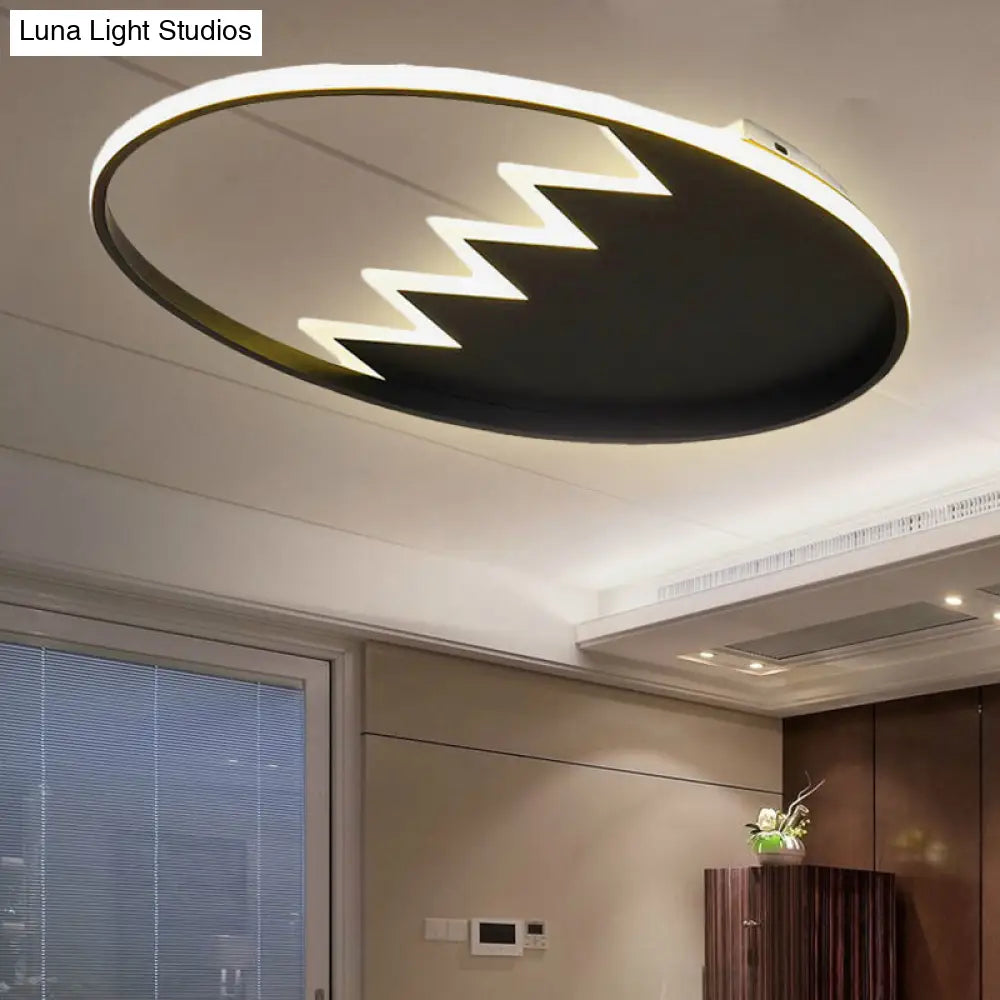 Modern Eggshell Ceiling Mount Light: Stylish Metal Lamp For Child Bedroom
