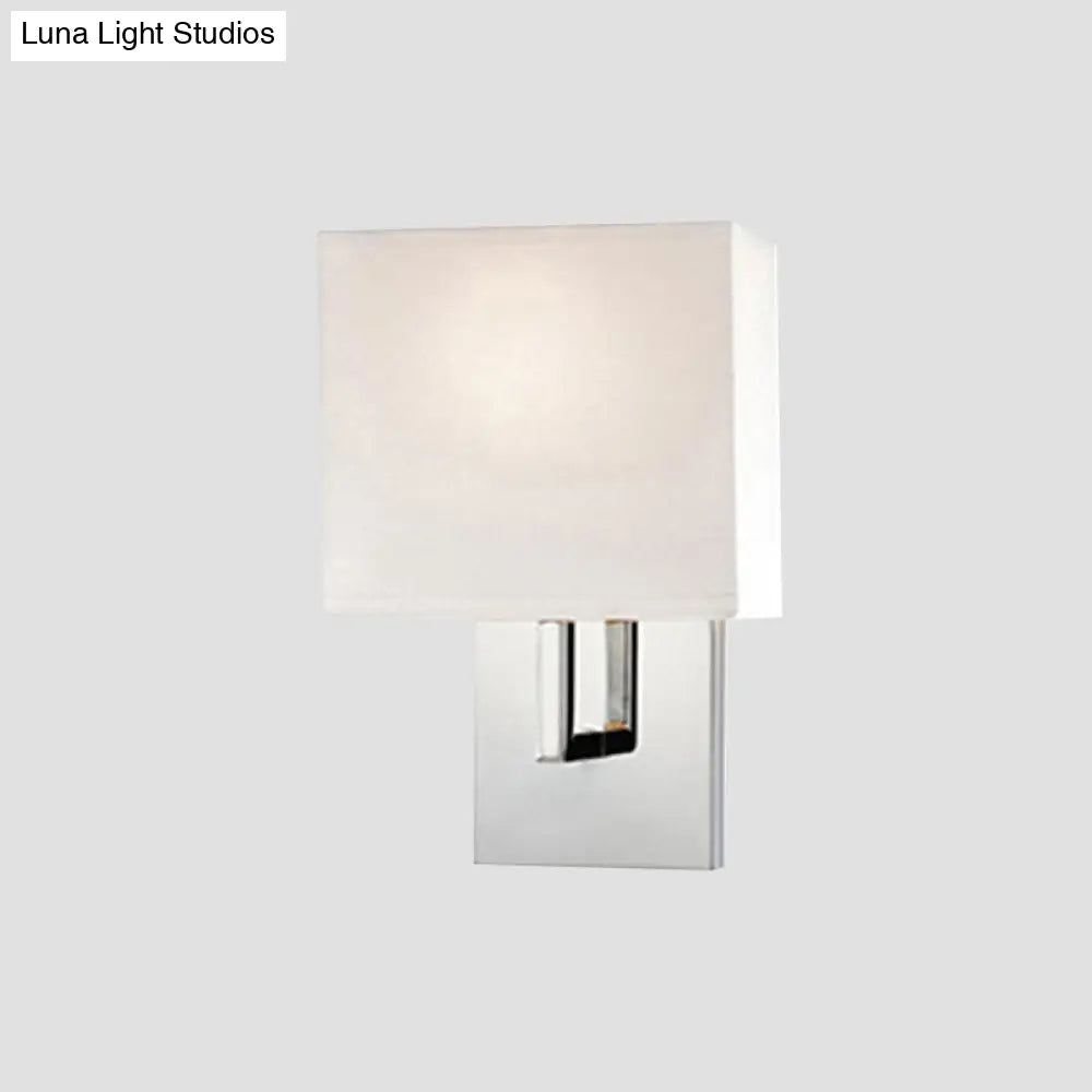 Modern Fabric Drum Wall Mount 1 Light Sconce In Black/White