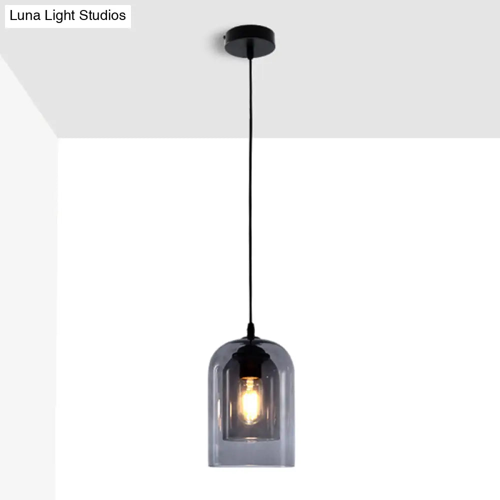 Modern Glass Cylinder Pendant Light For Dining Room - Hanging Lighting