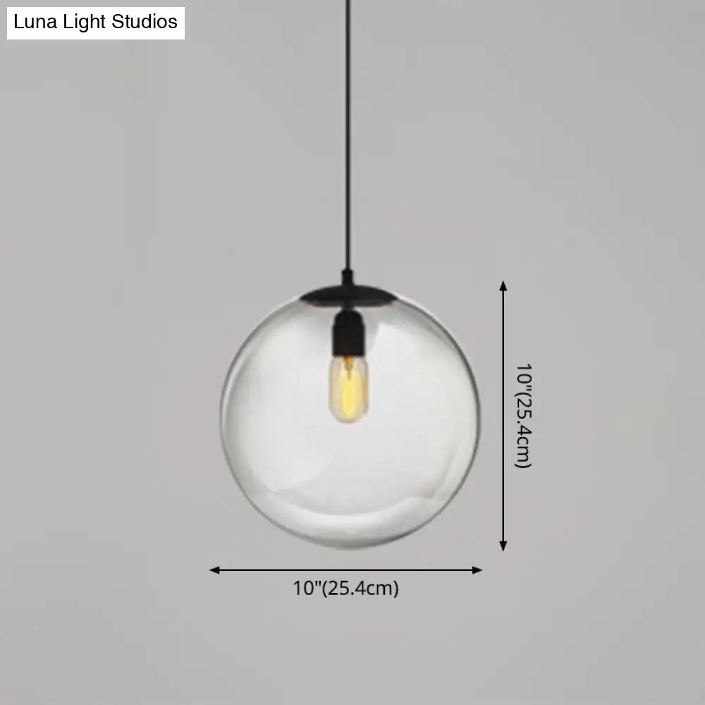 Modern Globe Pendant Light: Simple Glass Fixture For Restaurants