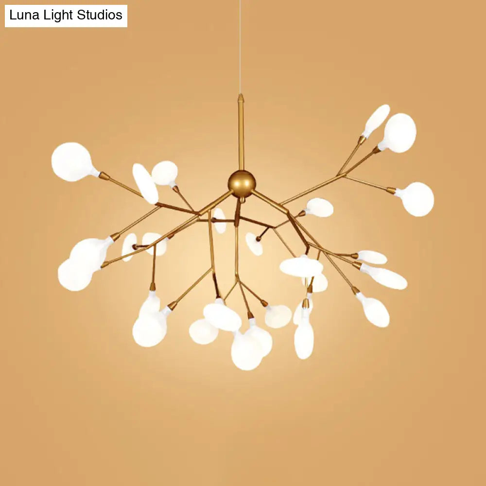 Modern Gold Sputnik Led Chandelier For Dining Room - Stylish Metal Pendant Fixture