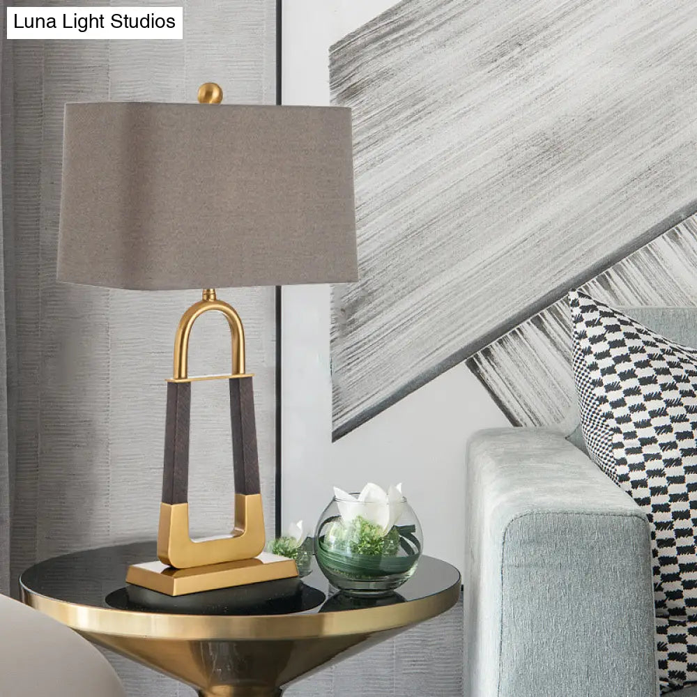 Modern Grey Study Lamp With Tapered Shade - Ideal For Bedroom And Reading