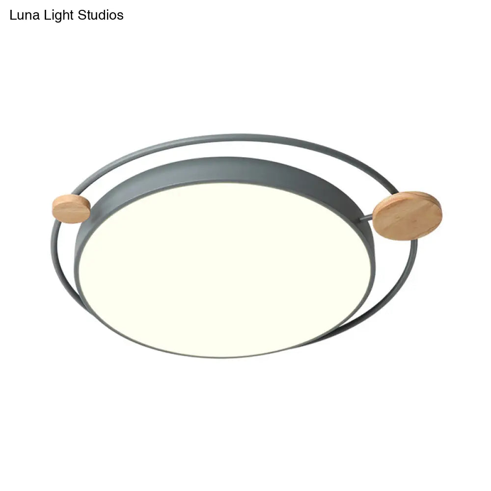 Modern Grey/White Led Flush Mount Ceiling Light Simple Style 19.5’/23.5’ Width