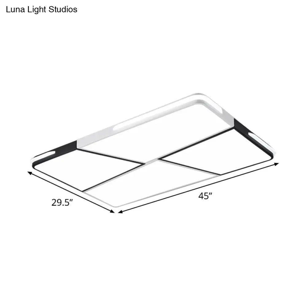 Modern Integrated Led Ceiling Light Fixture With Acrylic Shade - White Flush Mount